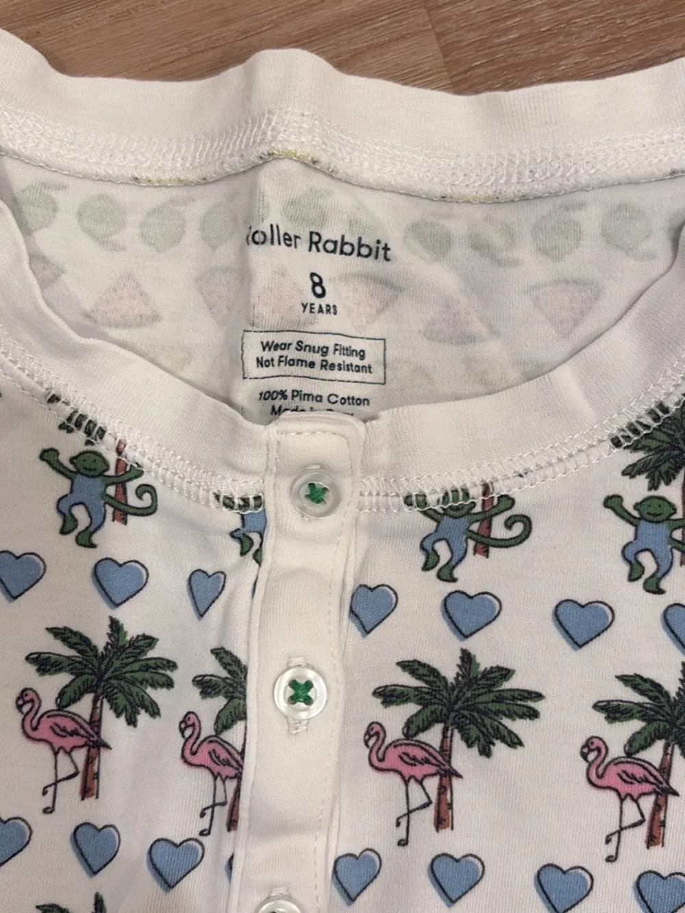 Children's White Palm Tree & Fruit Print Pajama Set